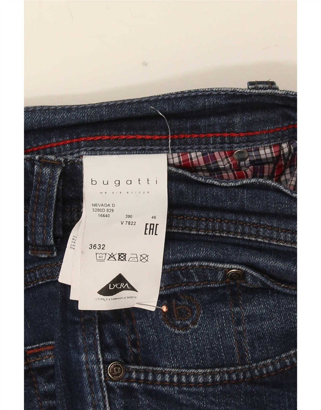 Bugatti Mens Nevada Straight Jeans W36 L32 Navy Blue Cotton