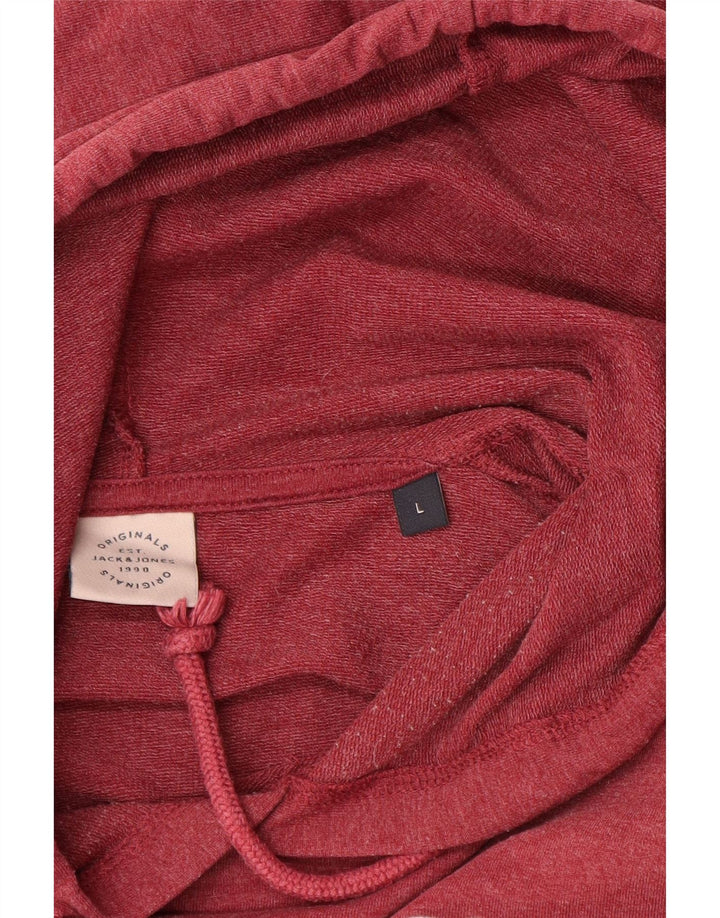 JACK & JONES moletom com capuz masculino grande algodão vermelho