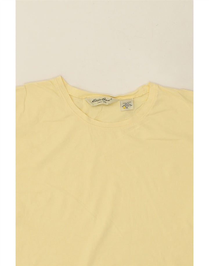 EDDIE BAUER Womens T-Shirt Top UK 18 XL Yellow Cotton | Vintage Eddie Bauer | Thrift | Second-Hand Eddie Bauer | Used Clothing | Messina Hembry 