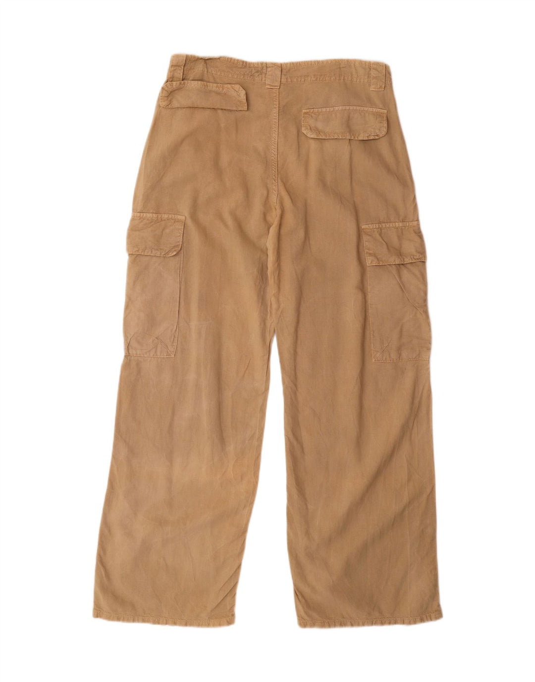 ZARA Womens Straight Cargo Trousers EU 40 Medium W30 L30 Beige Lyocell