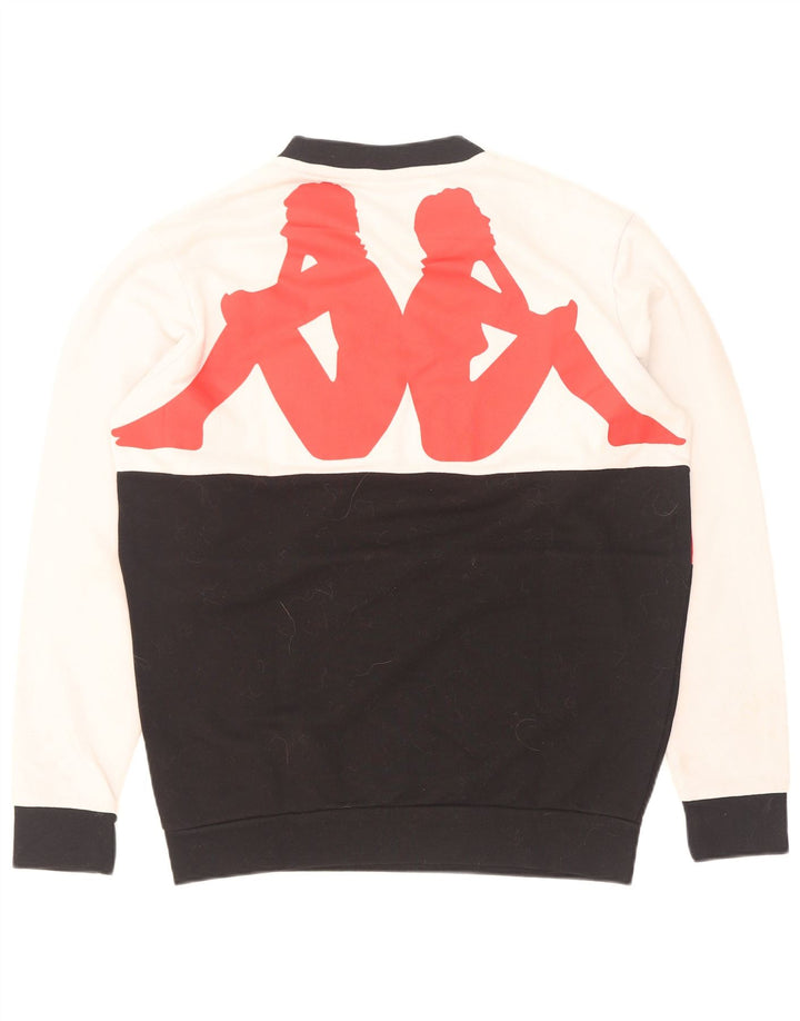 Kappa Mens Graphic Sweatshirt Jumper Medium White Colourblock Cotton