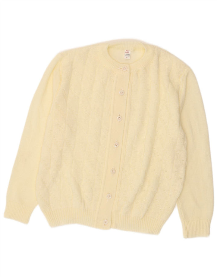 Maglione cardigan da donna VINTAGE IT 42 Acrilico bianco sporco medio