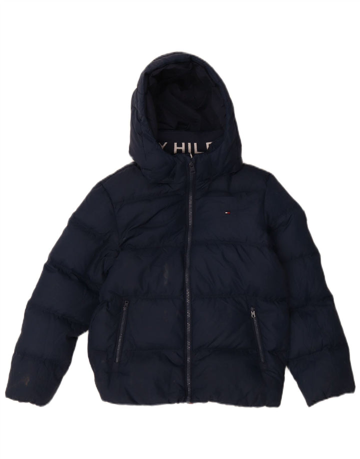 Tommy Hilfiger Boys Hooded Padded Jacket 9-10 Years Navy Blue Polyester