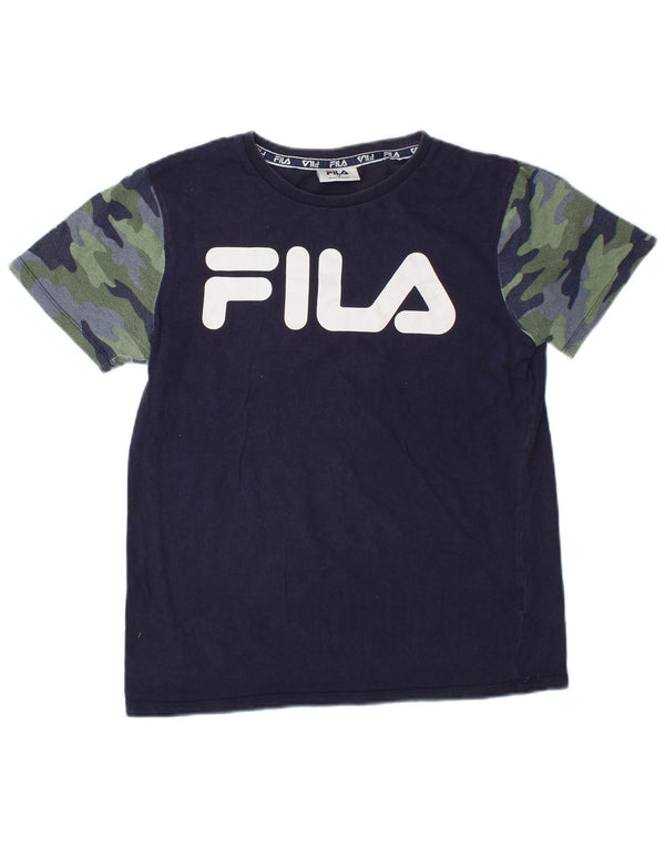Fila drenge grafisk t-shirt top 13-14 år marineblå camouflage bomuld