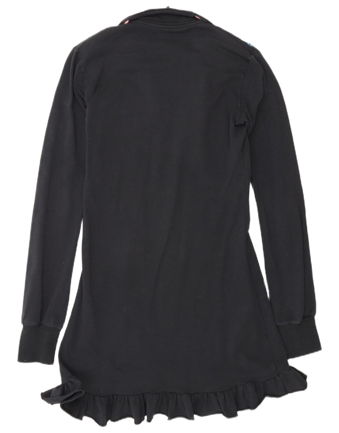 Fornarina Womens Long Sleeve Basic Dress UK 12 Medium Black Floral Cotton