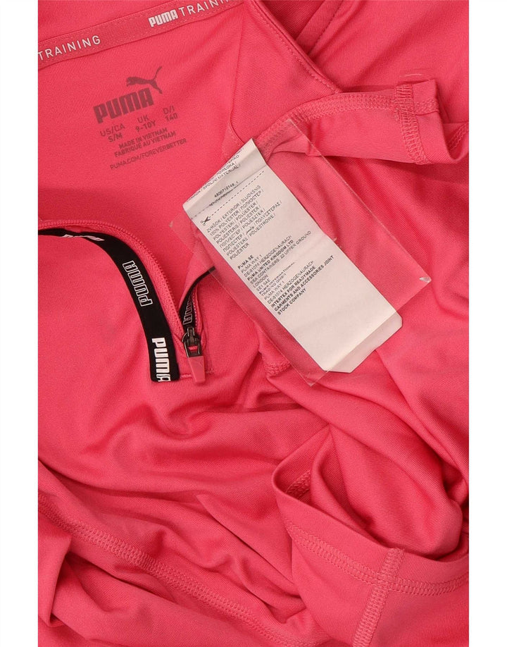 Puma Meninas Zip Neck Pullover Treino Top 9-10 Anos Rosa