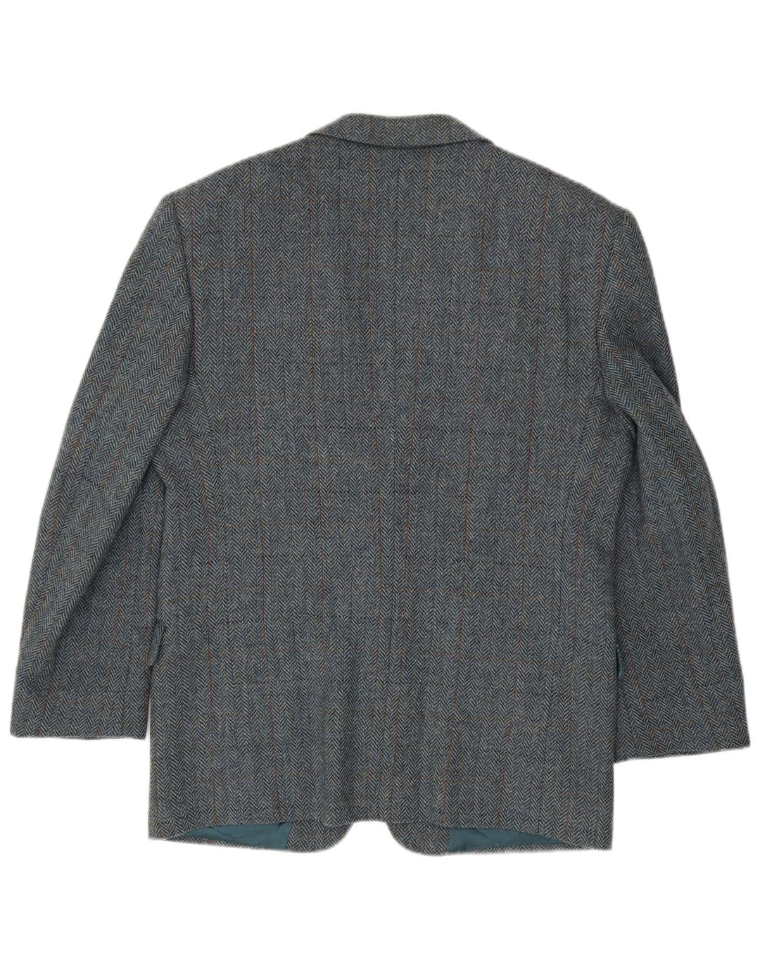 San Remo Mens 2 Button Blazer Jacket IT 50 Large Blue Herringbone