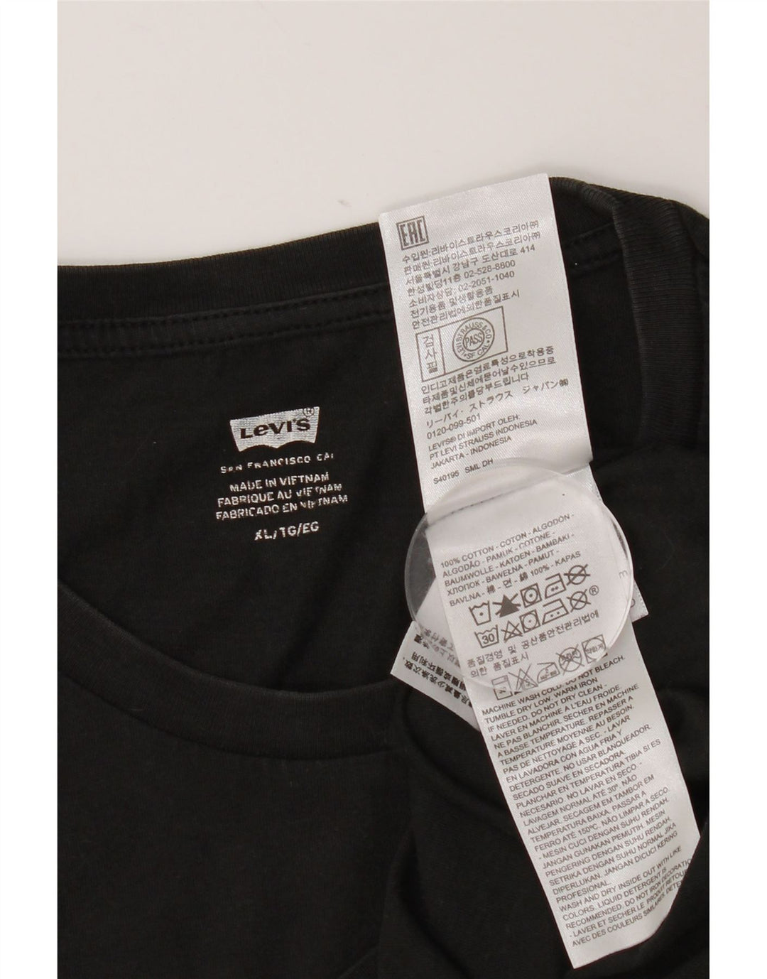Levi's Mens Graphic T-Shirt Top XL Black Cotton