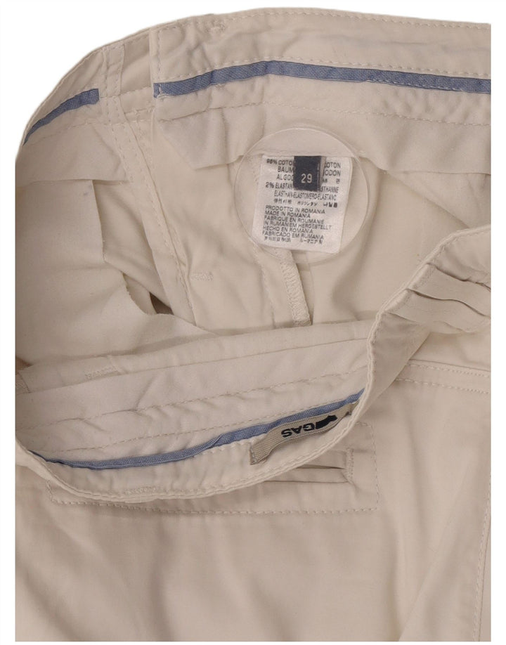 Pantaloncini chino da uomo Gas W29 cotone bianco medio