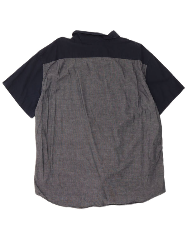 Eddie Bauer Chemise à manches courtes pour homme Coupe classique XL Gris Colorblock Coton