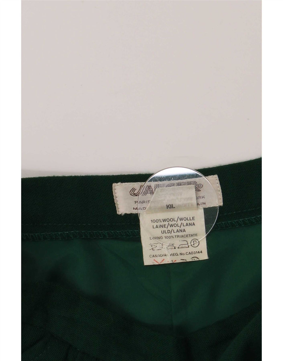 Jaeger Womens A-Line Skirt UK 14 Medium W26 Green Wool