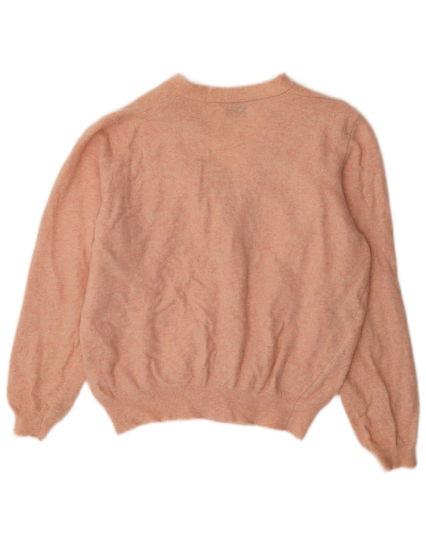 Benetton Dame Cardigan Sweater UK 14 Large Pink Flecked Wool