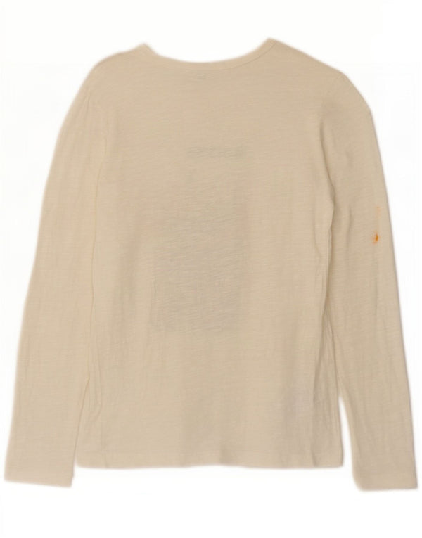 Liu Jo Girls Graphic Top Long Sleeve 11-12 Years Off White Flecked Cotton