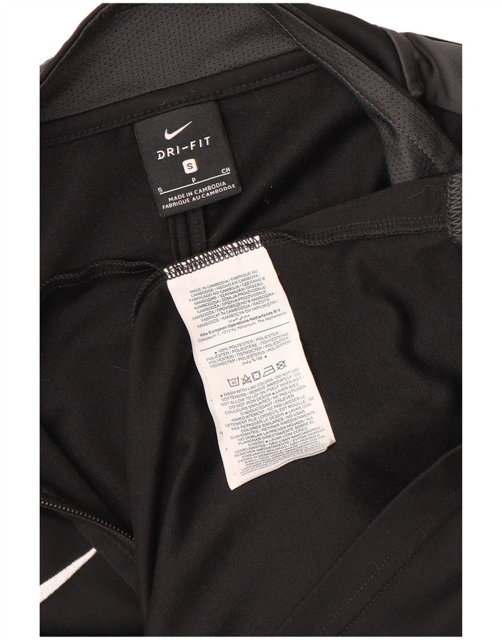 Nike Mens Dri Fit Tracksuit Top Jacket Small Black Polyester