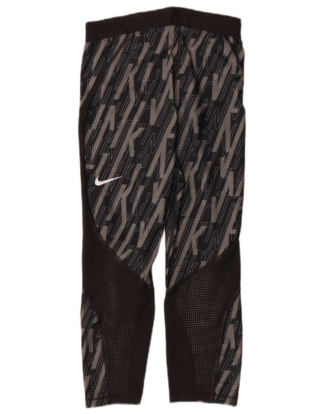 NIKE Womens Graphic Leggings UK 10 Small  Black Polyester
