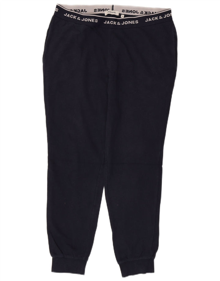 JACK & JONES Mens Graphic Tracksuit Trousers Joggers Medium Navy Blue