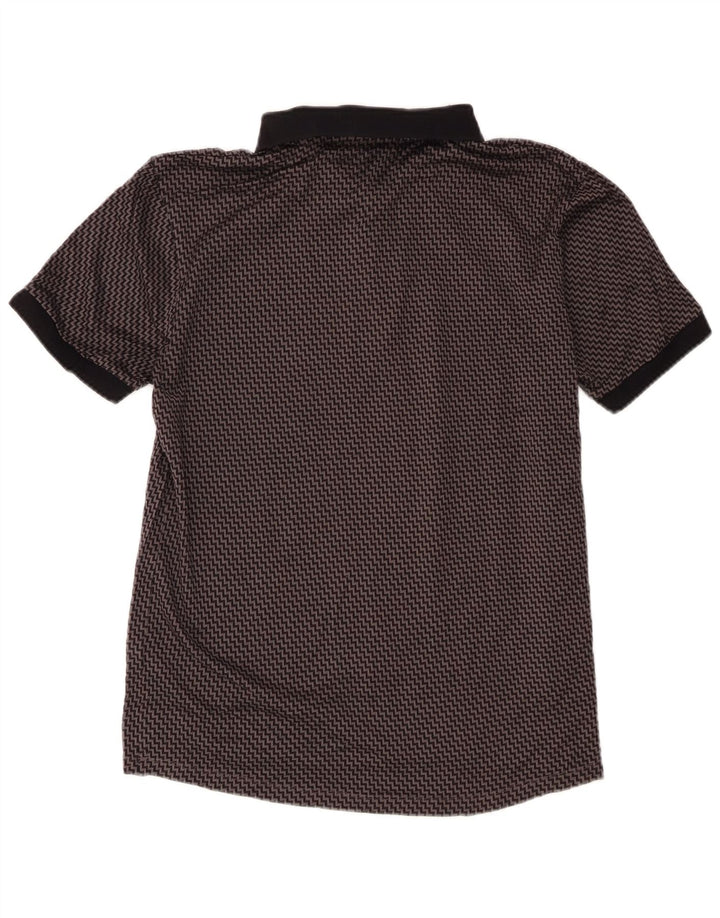 Hugo Boss Mens Polo Shirt Medium Grey Chevron Cotton