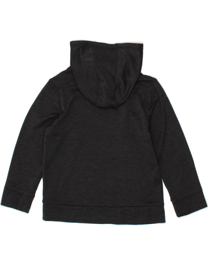 ADIDAS Boys Graphic Hoodie Jumper 4-5 Years Grey Flecked Polyester Vintage Adidas and Second-Hand Adidas from Messina Hembry 