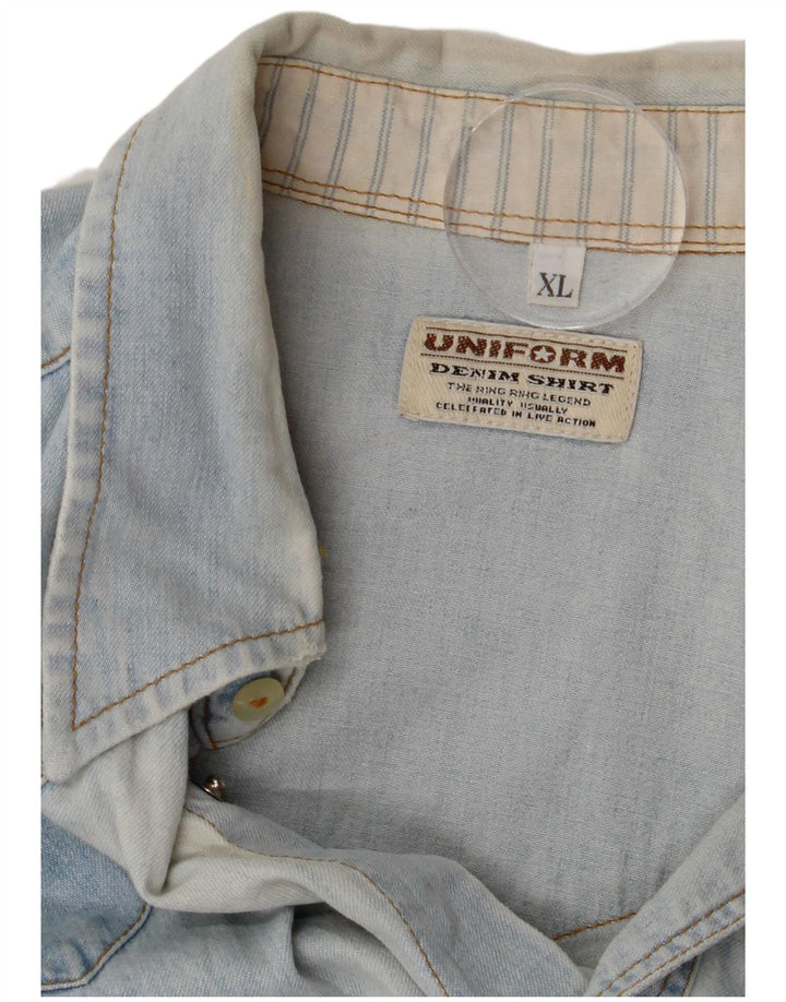 UNIFORM Camisa vaquera para hombre XL Azul