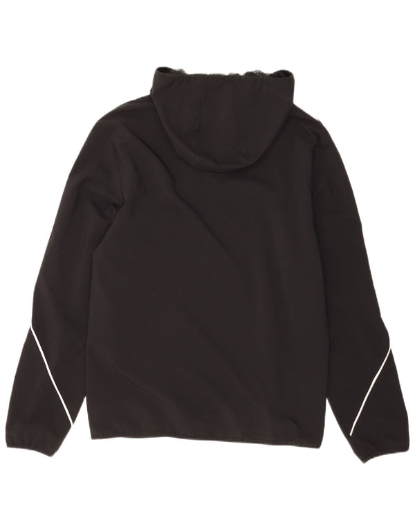 Adidas Mens Graphic Hooded Tracksuit Top Jacket Small Black Polyester