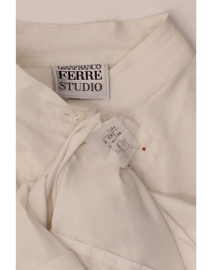 GIANFRANCO FERRE Womens Shirt UK 12 Medium White Cotton Vintage Gianfranco Ferre and Second-Hand Gianfranco Ferre from Messina Hembry 