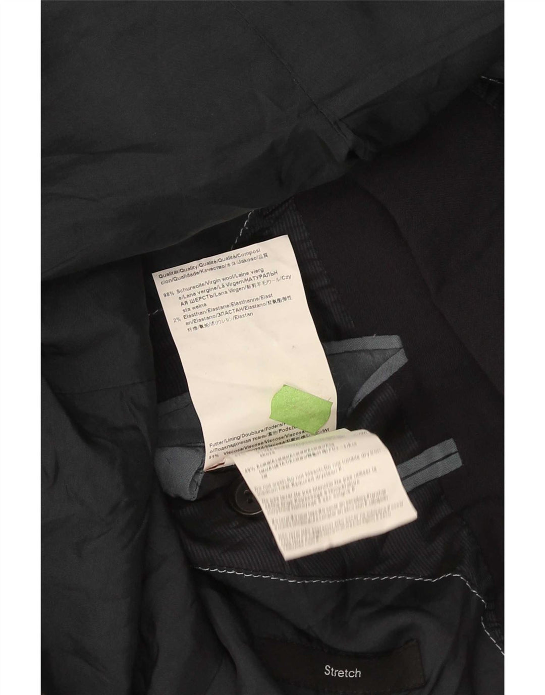Męska marynarka zapinana na 2 guziki Hugo Boss EU 54 2XL Granatowa, dziewicza wełna