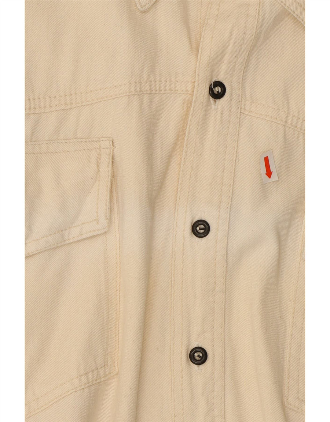 JEP'S Mens Short Sleeve Denim Shirt XL Beige Cotton Vintage Jep's and Second-Hand Jep's from Messina Hembry 