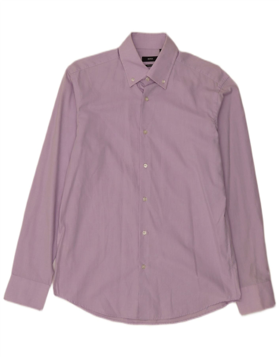 Hugo Boss Mens Regular Fit Shirt Size 4015 3/4  Medium Purple Cotton