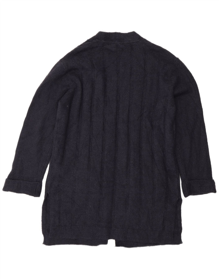 Marks & Spencer Womens Longline Cardigan Sweater UK 14 Medium Navy Blue