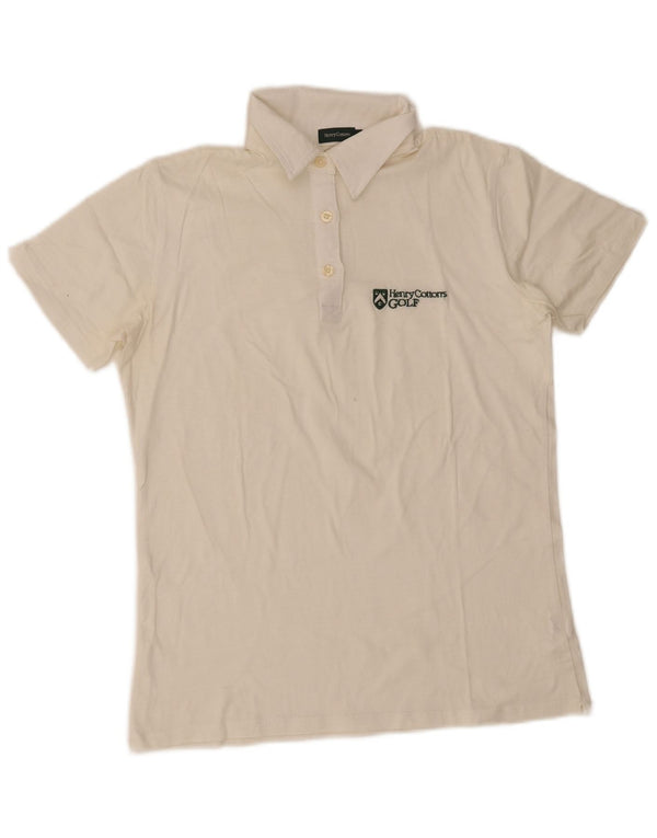 Henry Cottons Polo para mujer UK 44 Grande Algodón blanco