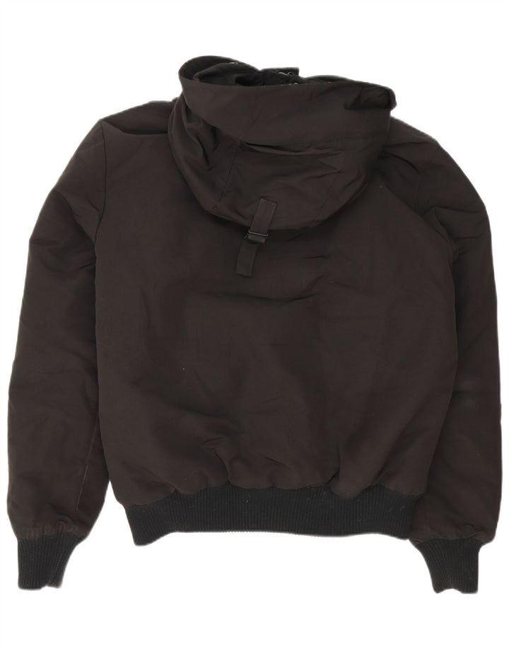 SUPERDRY Mens Hooded Bomber Jacket UK 38 Medium Black Nylon
