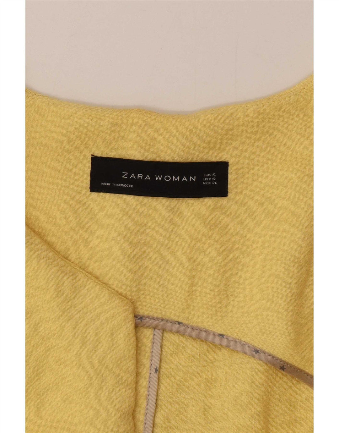 Zara Mujer Abrigo Abierto UK 10 Small Viscosa Amarilla