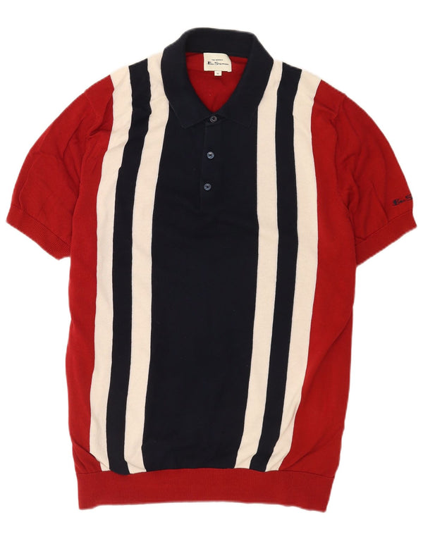Męski sweter polo z krótkim rękawem Ben Sherman XL w kolorze czerwonym
