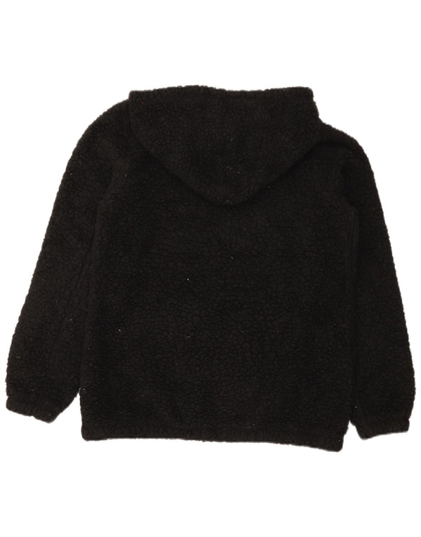 Champion Womens Graphic Hooded Fleece Jumper UK 10 Small Schwarz Polyester