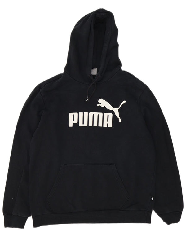 Puma Mens Graphic Hoodie Jumper Large Black Cotton