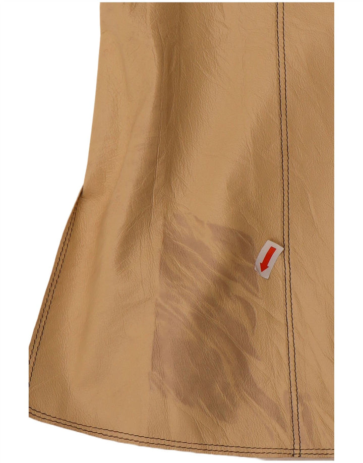 Gilet Vintage Femei din Piele IT 44 Medium Beige Piele