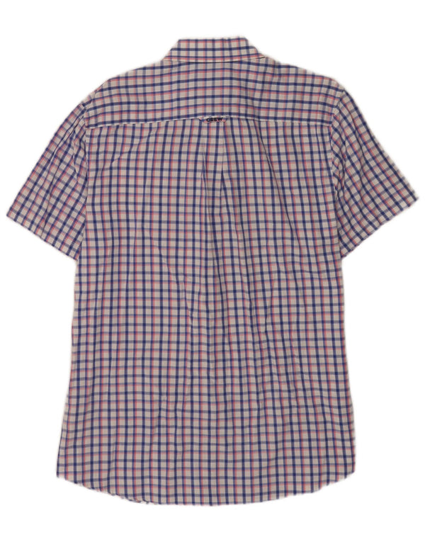 Crew Clothing Mens Short Sleeve Classic Fit Shirt Large Blue Check Cotton