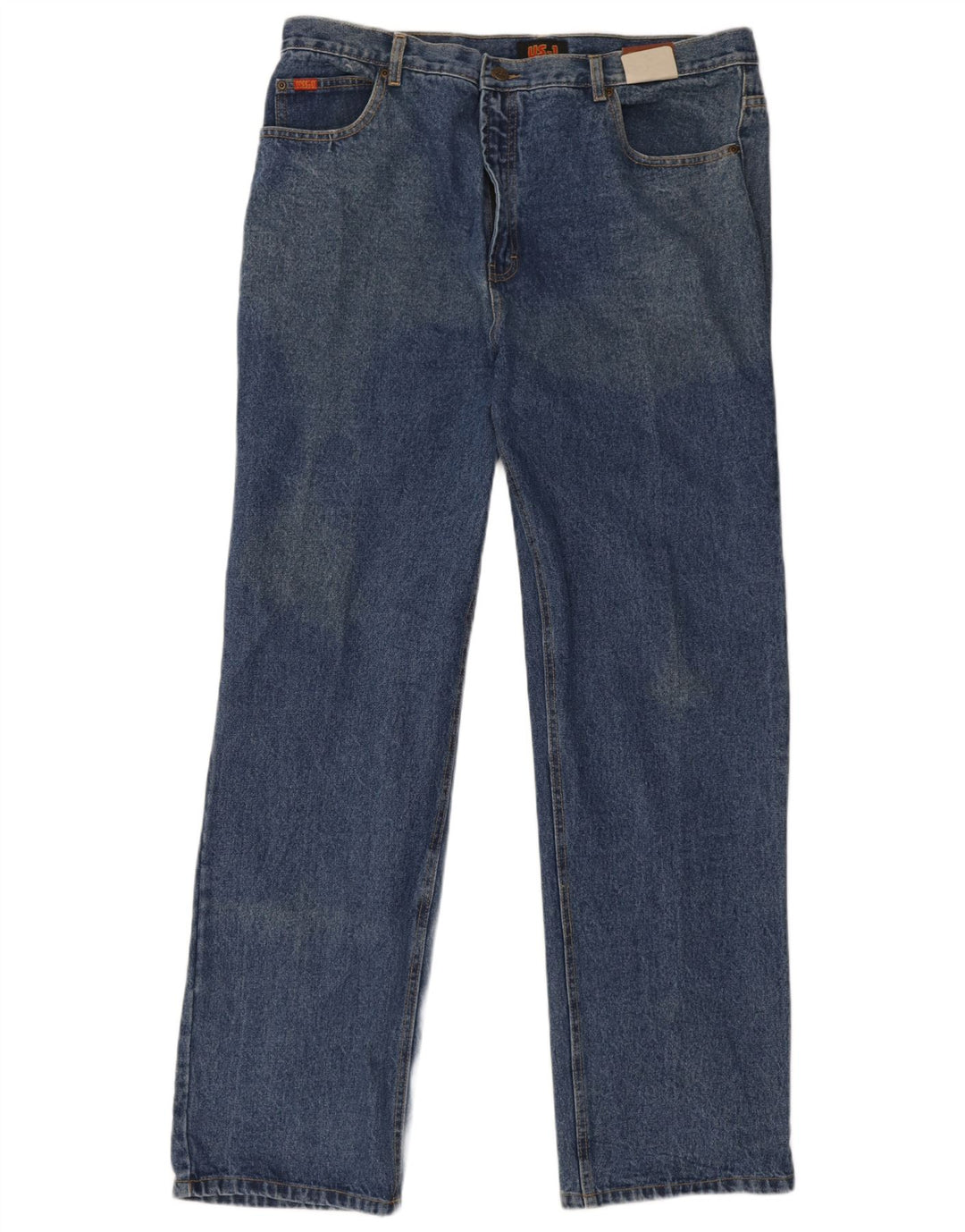 Vintage Mens Straight Jeans W38 L33 Blue Cotton