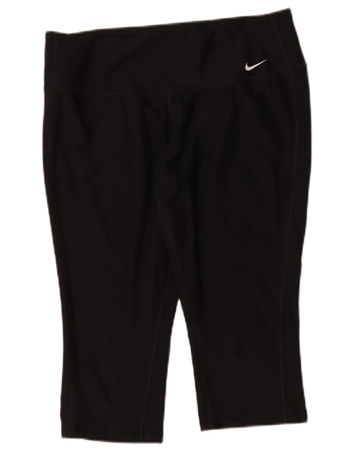 Leggings Nike Dri Fit Capri da donna UK 14 grande poliestere nero