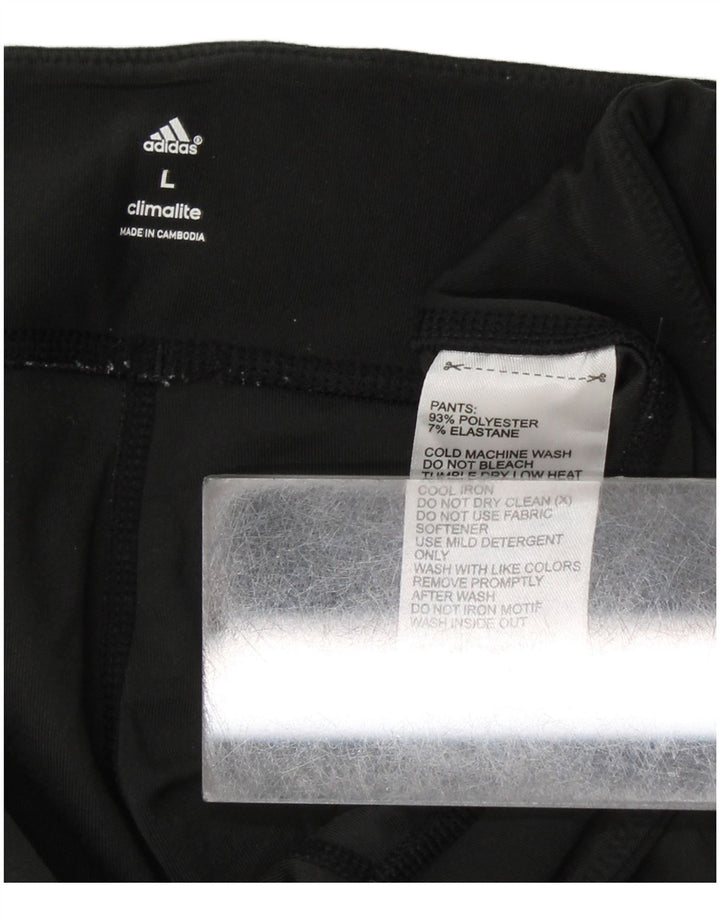 ADIDAS Womens Climalite Leggings UK 14 Large  Black Polyester