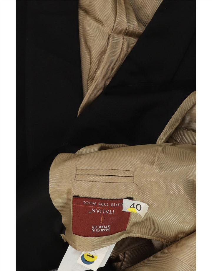 Marks & Spencer Ανδρικό σακάκι σακάκι με 1 κουμπί UK 40 μεσαίο μαύρο μαλλί