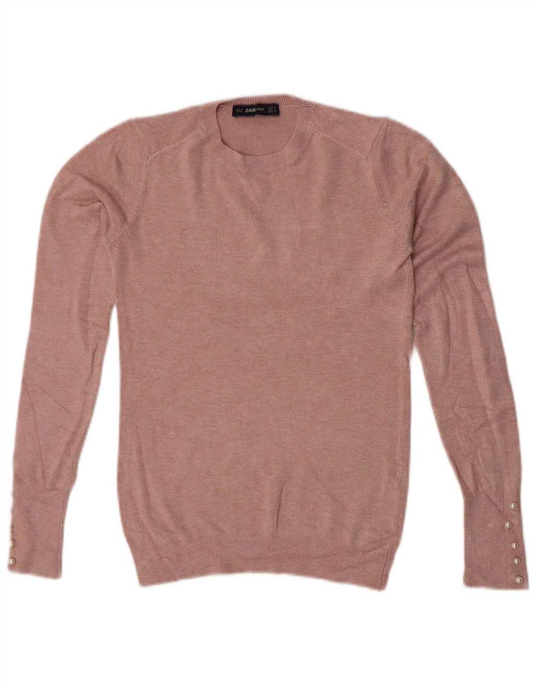 Zara Damen-Pullover mit Rundhalsausschnitt, Gr. 8, Rosa