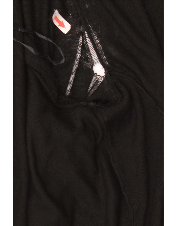 Marks & Spencer Womens Longline Open Cardigan Sweater UK 12 Medium Black