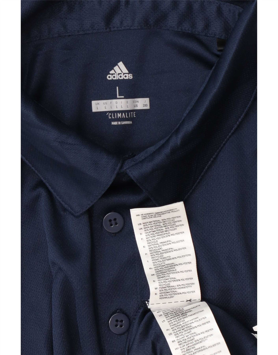 Adidas Herre Climalite Polo Shirt Large Navy Blue Polyester
