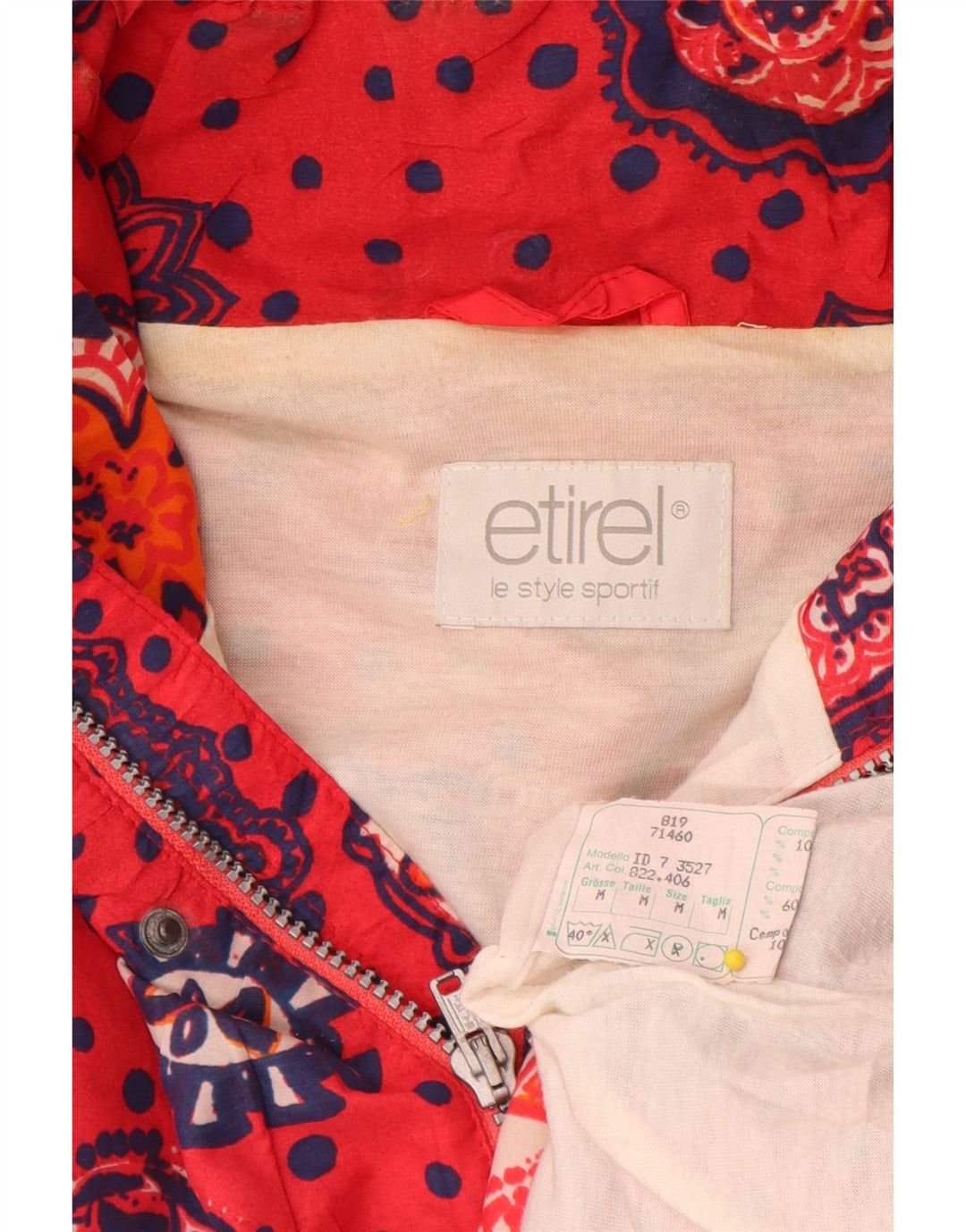 Damska kurtka oversize Anorak Etirel UK 14, średni czerwony kwiatowy poliester