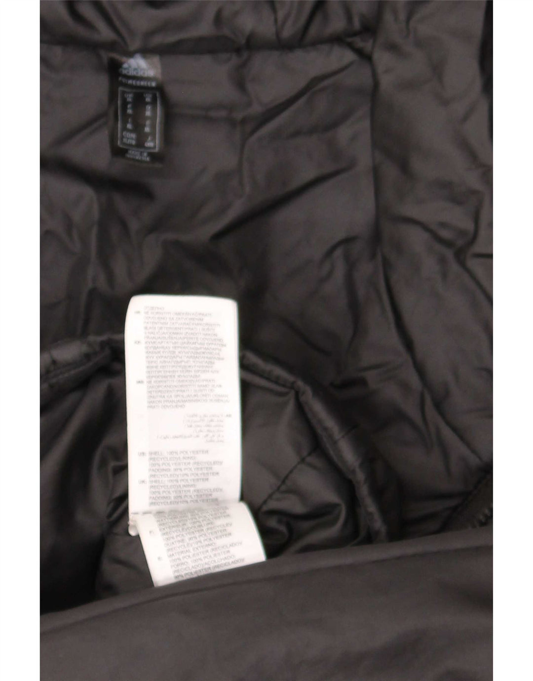 Adidas Mens Hooded Padded Jacket UK 42 XL Black Polyester