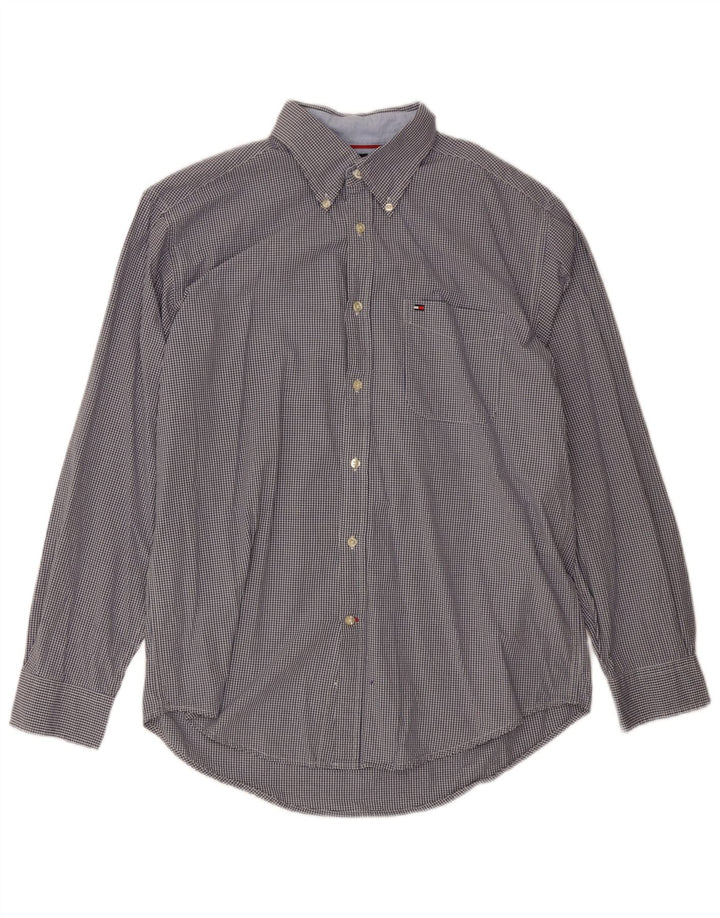 Tommy Hilfiger Mens Shirt Large Navy Blue Gingham