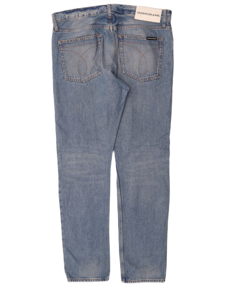 Calvin Klein Mens Slim Jeans W34 L32 Blue Cotton