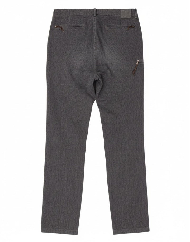 NAPAPIJRI Womens Slim Capri Trousers IT 44 Medium W30 L34 Grey Herringbone