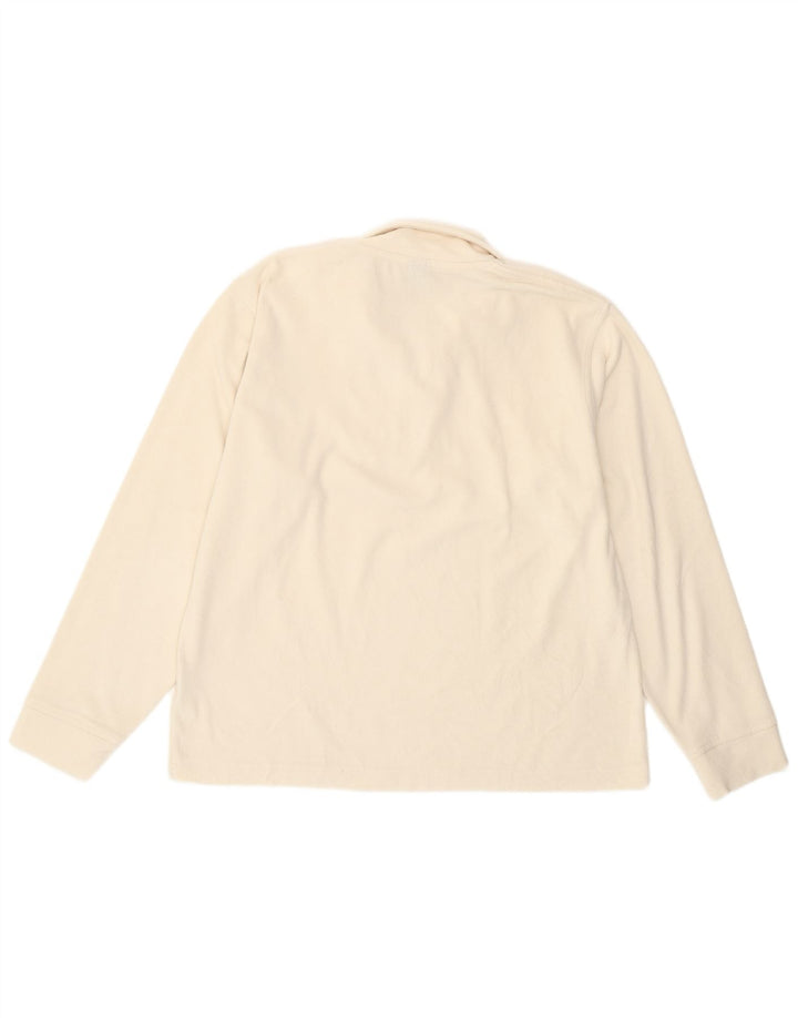 Reebok Womens Zip Neck Fleece Jumper UK 18 XL White Polyester